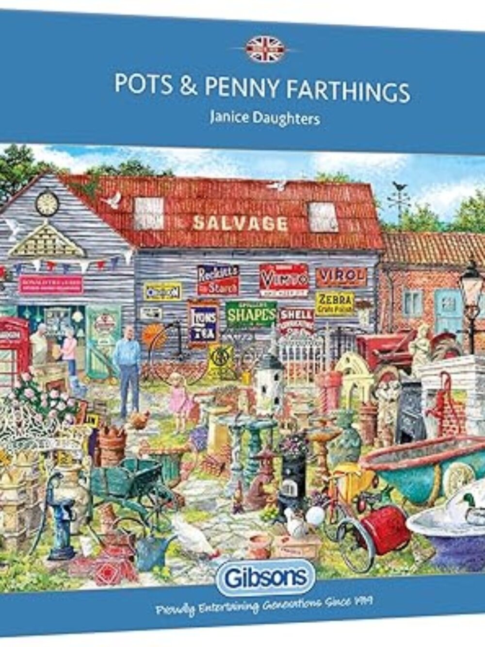 Pots and Penny Farthings Jigsaw Puzzle 2000pc--Gibsons--Janice Daughters--Used